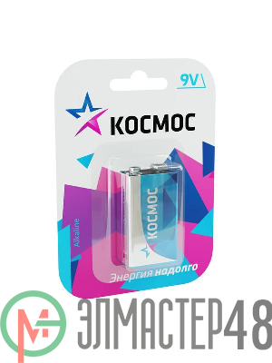 Элемент питания алкалиновый "крона" LR 6LR61 Максимум BP-1 (блист.1шт) Космос KOC6LR61MAX1BL