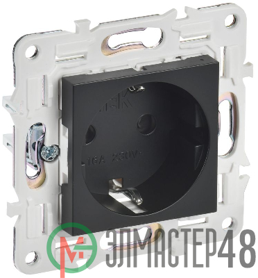 Розетка SKANDY 16А с заземл. защ. штроки б/к SK-R06Bl черн. IEK SK-R14-16-1-K02