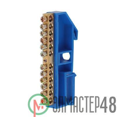 Шина N "ноль" на DIN-изол. ШНИ-6х9-12-Д NO-222-47 син. ЭРА Б0033428