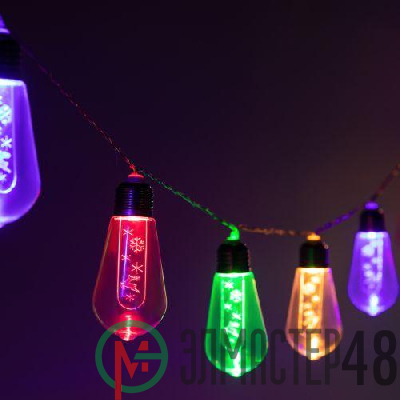 Гирлянда светодиодная "Нить С Новым Годом" 3м 10LED мультиколор IP20 ENIN-16MЭра Б0060415