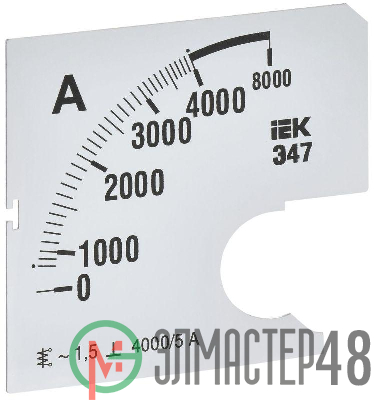 Шкала сменная для амперметра Э47 4000/5А-1.5 72х72мм IEK IPA10D-SC-4000