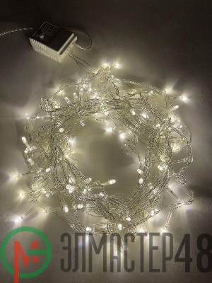 Гирлянда светодиодная "Нить" 10м 100LED 8 режимов 220В IP20 тепл. свет ЭРА Б0041894