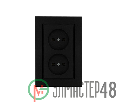 Розетка двойная без заземления Karea черн. Makel 56054017