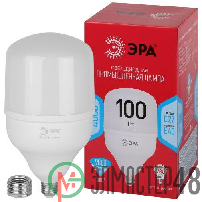 Лампа светодиодная высокомощная RED LINE LED POWER T140-100W-4000-E27/E40 R 100Вт Т140 колокол 4000К нейтр. бел. E27/E40 (переходник в компл.) 9800лм Эра Б0063880