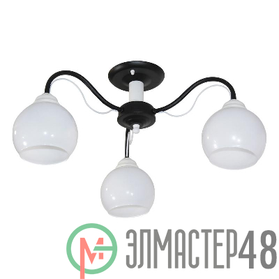 Светильник "Лири" 131 (Плафон 8330) НПБ 01-3х60-188 Е27 (ИМ) потолочный (es) черн. Элетех 1005405149
