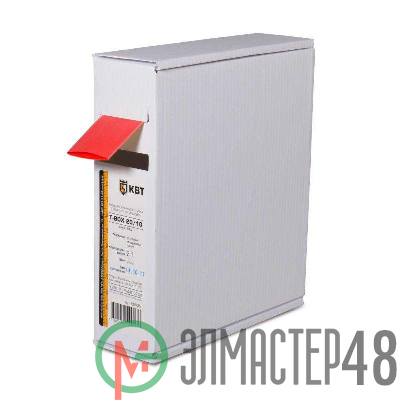 Трубка термоусадочная в евро боксе T-BOX 4/2 красн. (уп.10м) КВТ 65594
