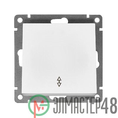 Переключатель проходной 1-кл. СП Афина 10А IP20 механизм бел. Universal A0025