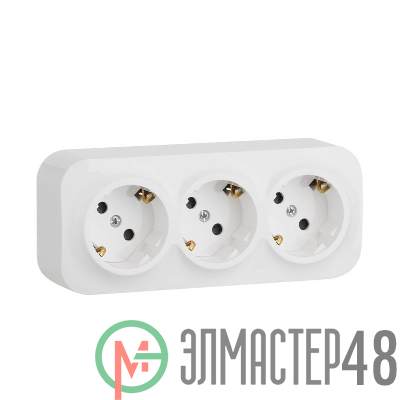 Розетка 3-м ОП Quteo 16А IP20 250В 3х2P+E с заземл. защ. шторки бел. Leg 782238