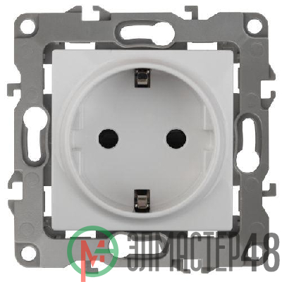 Механизм розетки 1-м СП Эра12 12-2101-01 16А IP20 16AX 250В 2P+E Schuko бел. Эра Б0014675