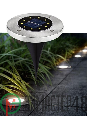 Светильник светодиодный 8SMD бел. 12х12х13 садовый на солнечн. батарее аккум. AA 500мА КОСМОС KOC_SOL105