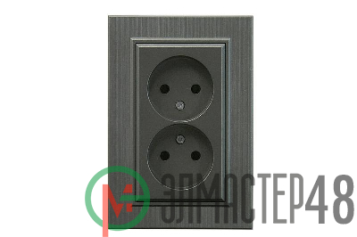 Розетка 2-я Karea LINE STAR без заземл. дым. металлик Makel 86050017
