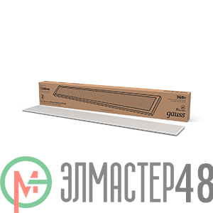 Светильник светодиодный 1198х180х19 36Вт 2470лм 6500К IP20 офисный с рассеив. призма (аналог ЛВО) Gauss 860125336