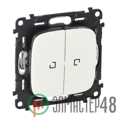 Механизм переключателя 2-кл. СП Valena Allure 10АХ IP20 250В с подсветкой с лиц. панелью белый Leg 752709