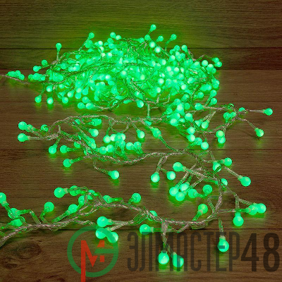 Гирлянда "Мишура LED" 3м 288LED зел. прозр. провод 18Вт 220В IP20 NEON-NIGHT 303-604